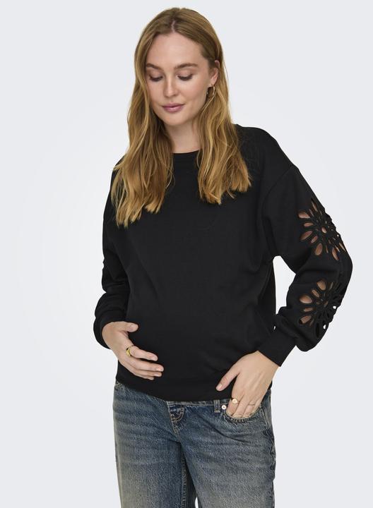 Actual product image Only Maternity Regular fit Round neck Maternity Low shoulder sweatshirt Sweatshirt (XXL)