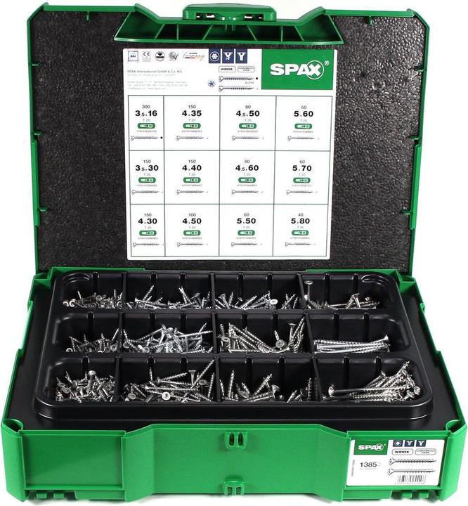 Image du produit Spax Coffret de montage T-Loc Systainer (1385 Vis par pièce)