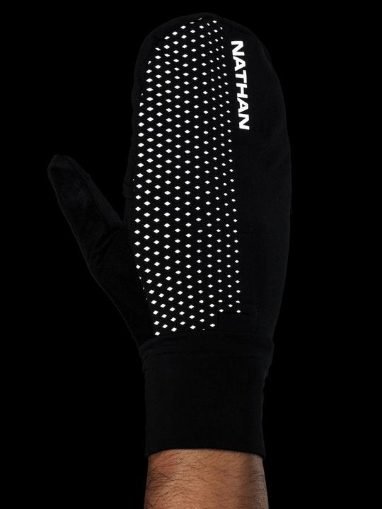 Actual product image Nathan Hyper Night Reflective Convertible Mitt Glove running gloves (M)