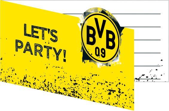 Immagine prodotto Magni 9908534 - Biglietti d'invito BVB, 8 pezzi, con busta, 13,9 x 8 cm, Borussia Dortmund, calcio