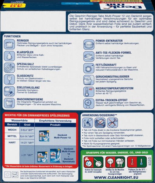 Actual product image dm Denkmit Multi-Power 12 (Tabs, 40 Washing cycles)