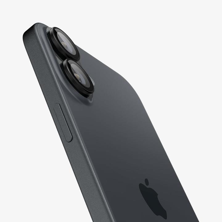 Actual product image Spigen Tempered Glass for Glass tR EZ Fit Optik Pro for iPhone 16 Plus Camera (2 pcs.) - Black (2 Piece, Apple iPhone 16 Plus)
