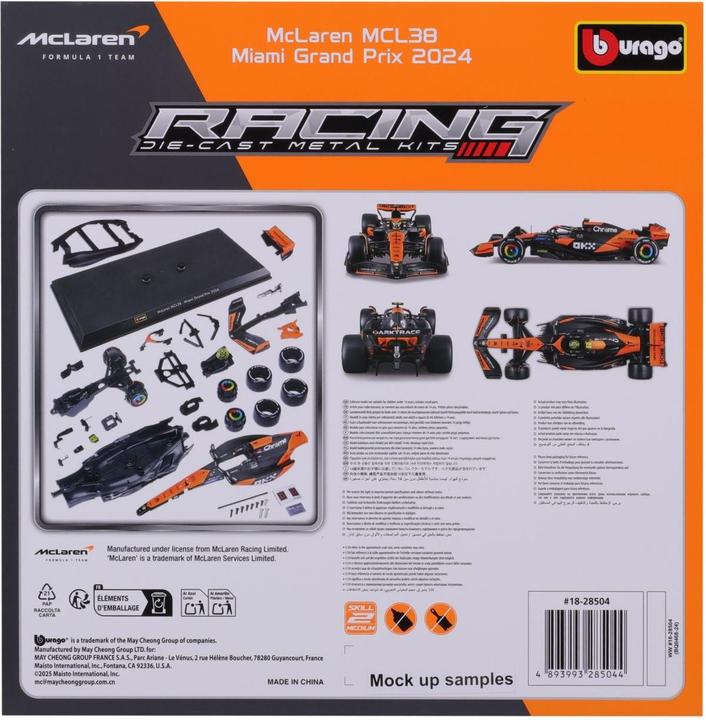 Image du produit Bburago McLaren F1 MCL38 1/24 Kit Norris 2024