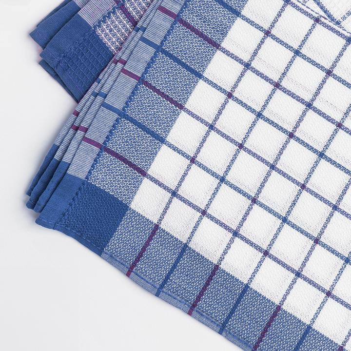 Produktbild Oliver Weber Collection Diademita 10er Set Premium Geschirrtücher, 100% feine Baumwolle, 50x70 cm, blau kariert, 185 gr/m2 (50 x 70 cm)