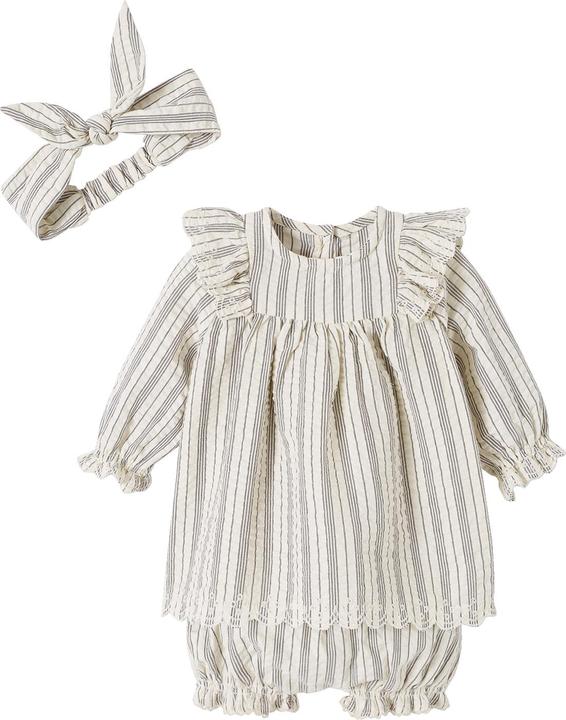 Image du produit Vertbaudet Ensemble bébé fille : robe, short & serre-tête (80)