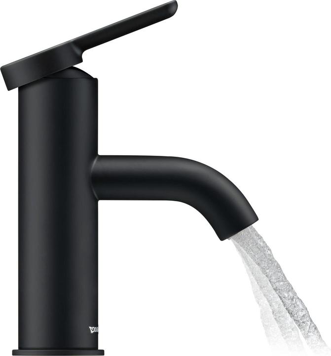 Produktbild Duravit Einhebel-Waschtischmischer C.1 S o Zugstangen-Ablaufgarnitur schwarz matt