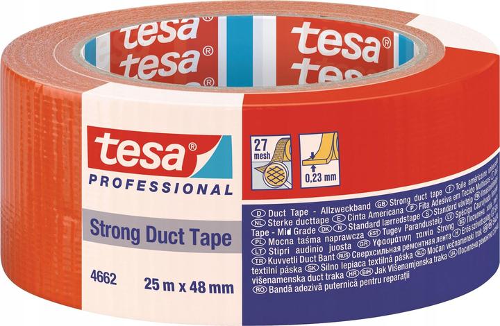 Produktbild tesa duct tape 4662 - Besonders klebstarkes Allzweck-Gewebeband, 25m x 48mm (48 mm)