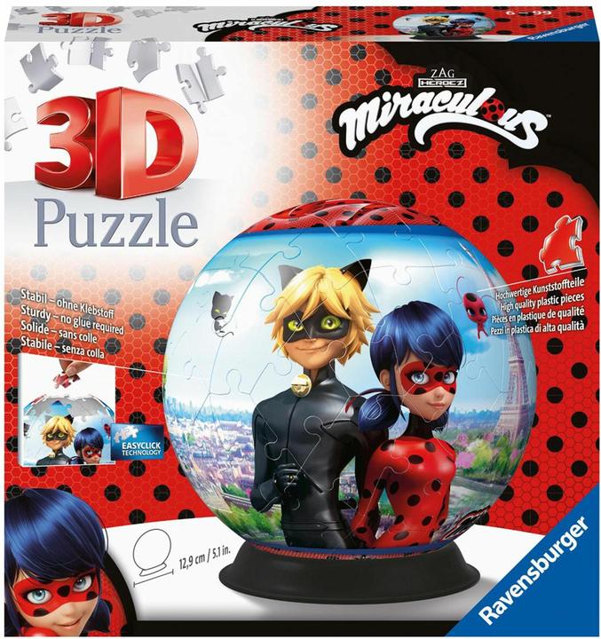 Produktbild Ravensburger 3D Puzzle 11167 - Puzzle-Ball Miraculous - 72 Teile - Puzzle-Ball für Erwachsene und (72 Teile)