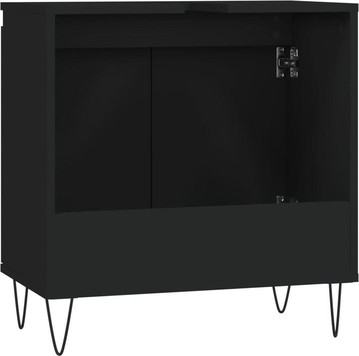 Actual product image VidaXL Badschrank Schwarz 58x33x60 cm Holzwerkstoff, Farbe (58 x 33 x 60 cm)
