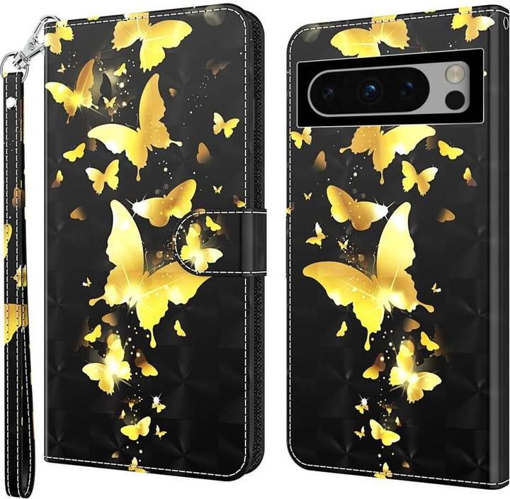 Immagine prodotto Cover-Discount Google Pixel 8 Pro - Custodia farfalla effetto glitter oro (Google Pixel 8 Pro)