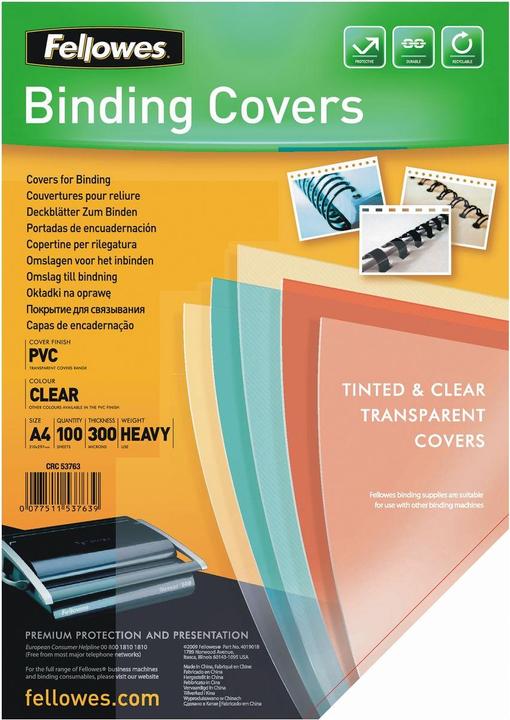 Image du produit Fellowes Feuilles de couverture en PVC