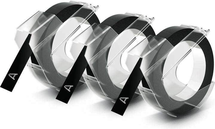 Dymo Prägeband 3D (0.90 cm, Schwarz)