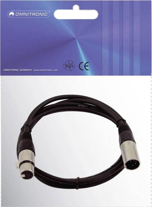Immagine prodotto Omnitronic Cavo XLR 5pin 1,5m sw (1.50 m, XLR)
