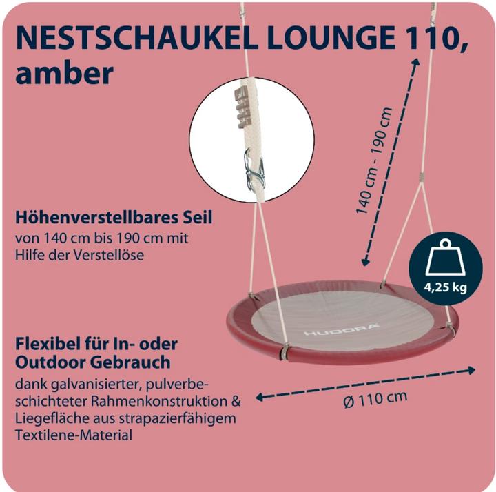 Actual product image Hudora Nest Swing Lounge 110cm, Amber