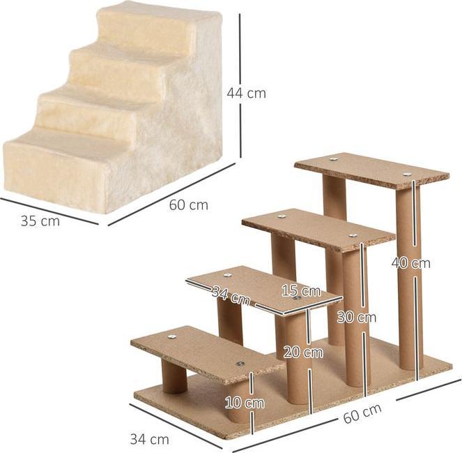 Image du produit Swisshandel24 Escalier pour animaux de compagnie Rampe pour chiens à 4 marches avec couvercle amovible Escalier (Chien, Chat)