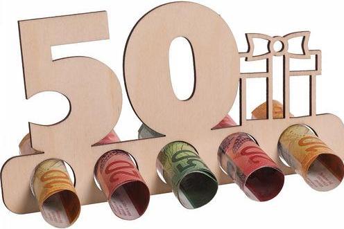 Image du produit Trendcompany Présentoir porte-billets en bois - 50 ans
