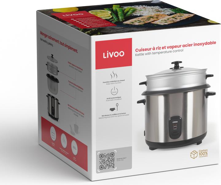 Immagine prodotto Livoo Cuoci riso e vapore in acciaio inox (Spina UE)