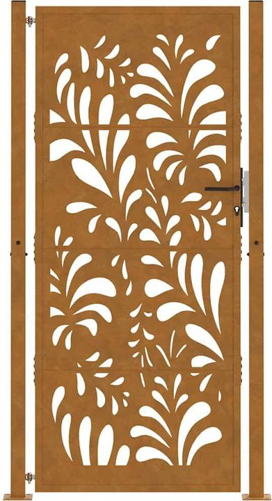 Produktbild VidaXL Gartentor 105x205 cm Wetterfester Stahl Wellen-Design Zauntor