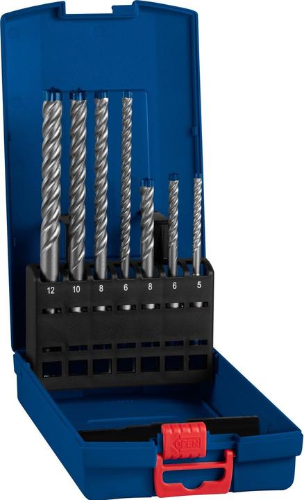 Bosch Professional Zubehör EXPERT SDS plus-7X hammer drill bit set, 5/6/6/8/10/12 mm, 7 pcs. (5.0, 6.0, 8.0, 10.0, 12.0 mm)