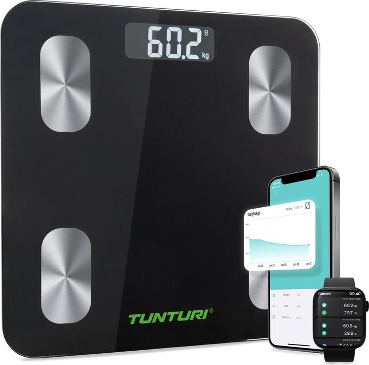 Immagine prodotto Tunturi SC30 Intelligente Analyse-Waage mit APP (180 kg)