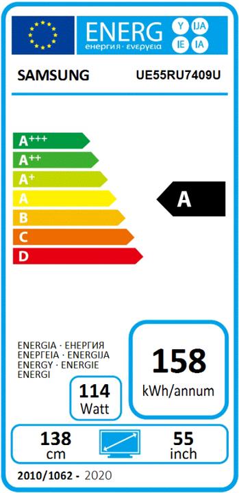 Energie-Label Samsung UE55RU7409 (55", LCD, 4K)