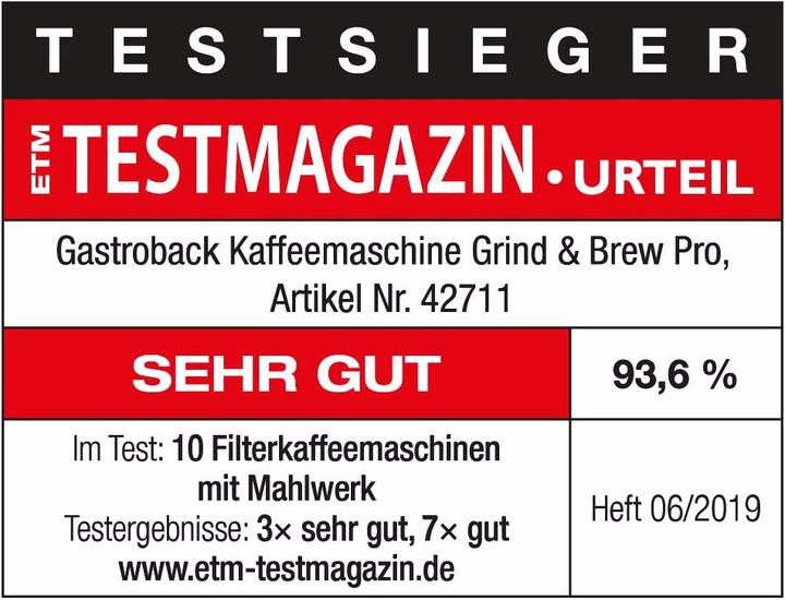 Produktbild Gastroback Grind&Brew Pro