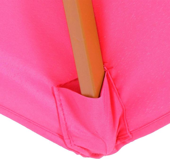Produktbild Mendler Sonnenschirm Florida, Gartenschirm Marktschirm, Ø 3m Polyester/Holz - pink (3 m)