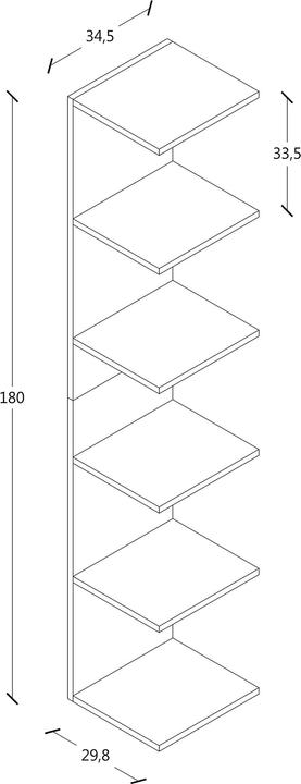 Actual product image VCM Wooden Children's Bookcase Kids Wall Hanging Shelf Wall Board Shelf Kidos (35 x 30 x 180 cm)