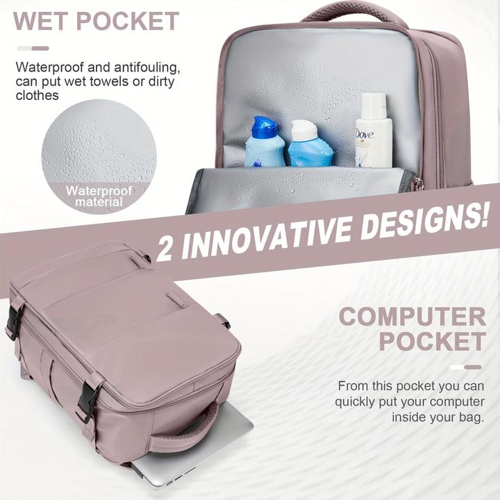Image du produit Only-Bags.Store Sac à dos de voyage grand volume, sac à main unisexe à la mode avec ouverture à 180°, léger