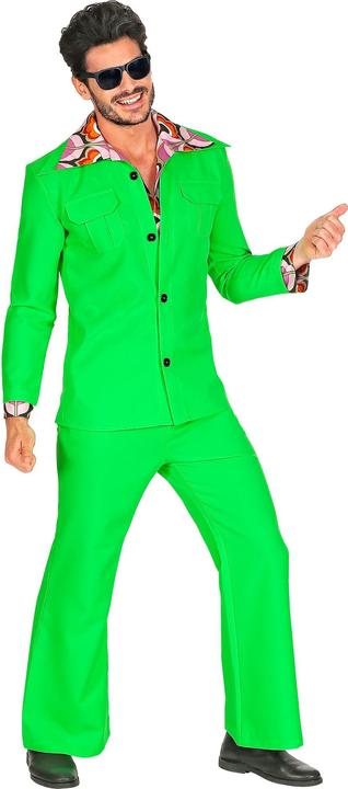 Image du produit Widmann Costume style disco des années 70 avec chemise et pantalon Vert (M)
