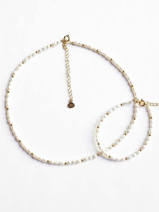 Produktbild Tara Style Sonia Pearl Schmuck Set (waterproof) (18k Edelstahl vergoldet, 100% wasserfest)