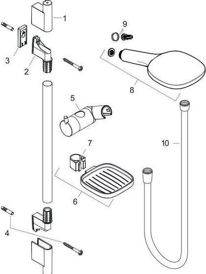 Actual product image hansgrohe Raindance Select E shower set 120 3 spray types with shower rod 90 cm and soap dish