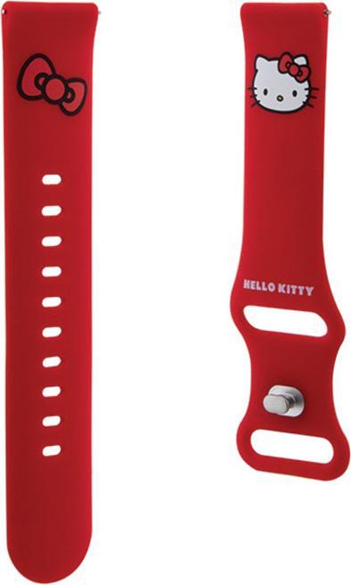 Actual product image Hello Kitty Pasek Uniwersalny HKUWMSCHBLR Silicone Kitty Head czerwony/red 20mm (20 mm, Silicone, Stainless steel)