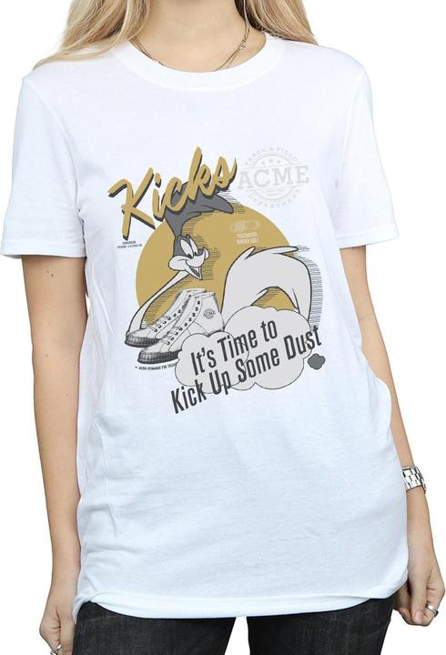 Actual product image Looney Tunes Womens/Ladies Road Runner Kicks Cotton Boyfriend T-Shirt (XXL)