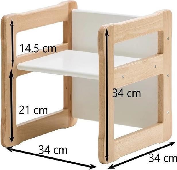 Activity Board Ensemble de meubles Waldorf. Banc multifonctionnel et deux chaises (Fauteuil pour enfants)