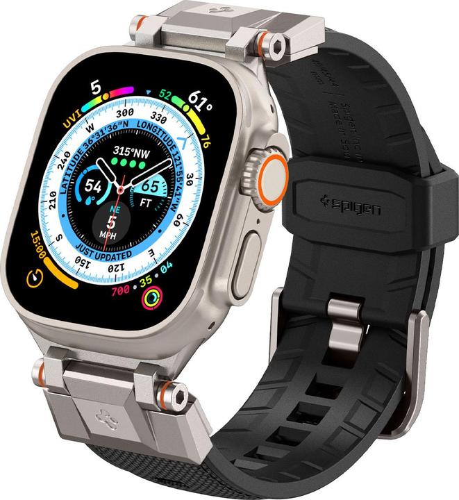 Productafbeelding Spigen DuraPro Armor Apple Watch 4/5/6/7/SE 42/44/45/49 mm czarny/zwart AMP06065 (35 mm, Thermoplastisch polyurethaan (TPU), Nylon)