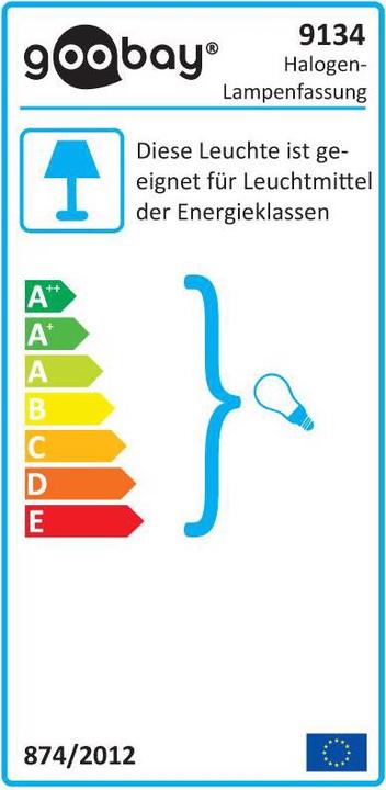 Energie-Label Goobay Lampenfassung mit Zwillingslitzemax