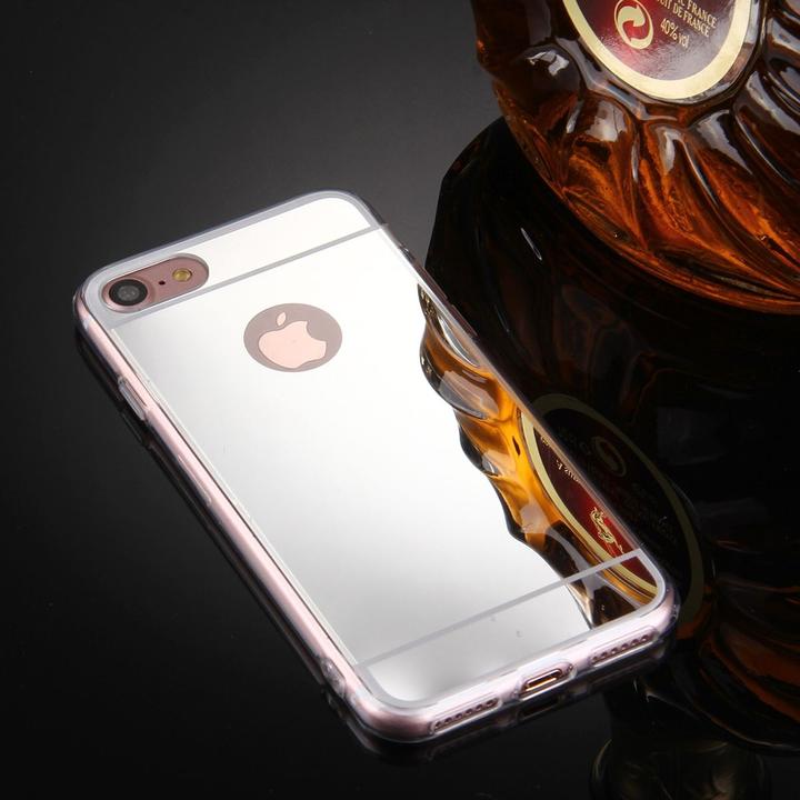 Produktbild König Design Apple iPhone 8 Handy Hülle Spiegel Mirror Soft Case Schutz Cover Bumper Silber (Apple iPhone 8)