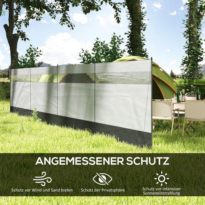 Produktbild Swisshandel24 Windschutz faltbar mit Lichtquellenfenster 725x140 cm Grau (725 cm)