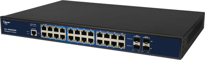 Produktbild Allnet switch full managed 24 port gigabit / 24x lan / 4x sfp / lüfterlos / 19 zoll / zollall-sg862 (26 Ports)
