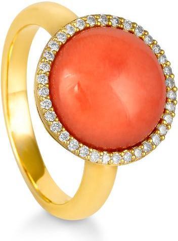 Immagine prodotto Breuning ANELLO - E.KORALLE/Brill. 0,228 Ct. H/si (48, Oro 750/18 K)
