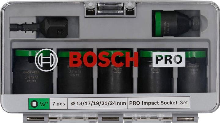 Immagine prodotto Bosch Professional Zubehör Set di prese PRO Impact (19 mm, 24 mm, 21 mm, 17 mm, 13 mm)