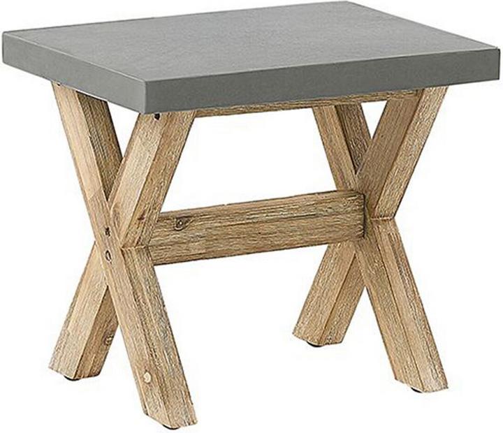 Produktbild Beliani Gartenmöbel Set Faserzement grau 4-Sitzer 5-teilig Tisch ⌀ 90 cm OLBIA (90 cm)