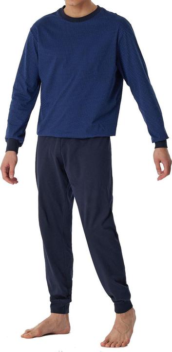 Produktbild Schiesser langer Herren Pyjama / Schlafanzug mit Rundhals-Ausschnitt (L)