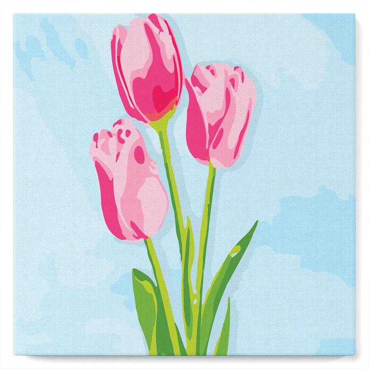 Produktbild Figured'Art Mini Malen nach Zahlen mit Rahmen - Tulpen und blauer Himmel