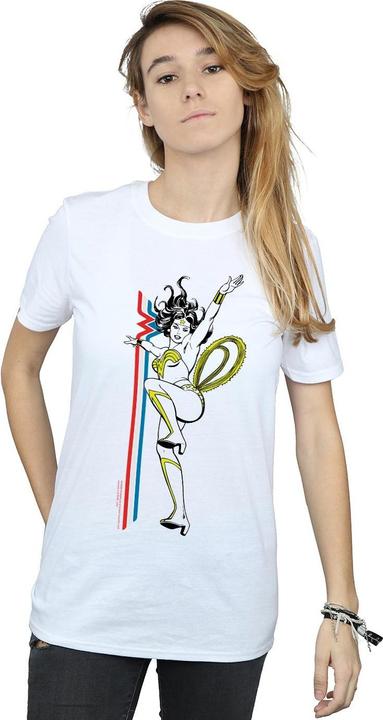 Actual product image Womens/Ladies Wonder Woman Retro Pose Cotton Boyfriend T-Shirt (3XL)