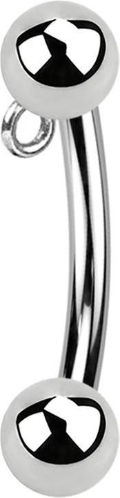 Produktbild Star Piercing Micro Banane silber Innengewinde mit Kugel und Kugel Ring für Anhänger (ohne Messing, Chirurgenstahl 316L)
