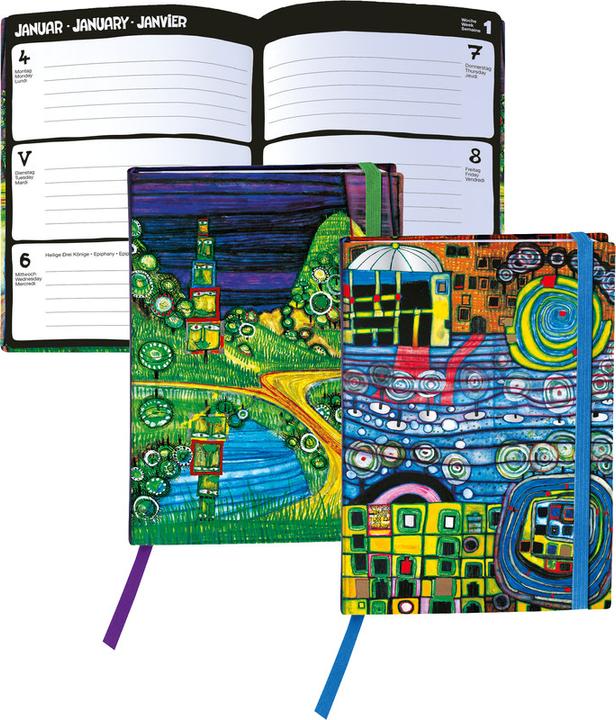 Produktbild Hundertwasser Taschenagenda (A5, Harter Einband, Deutsch)
