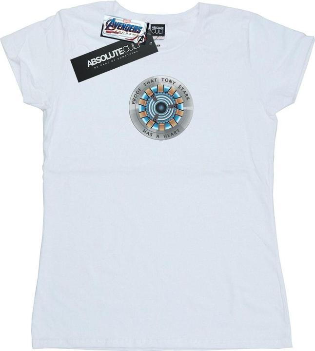 Actual product image Womens/Ladies Avengers Endgame Tony Stark Heart Cotton T-Shirt (L)