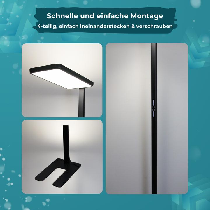 Immagine prodotto Luxula LED Büro-Stehleuchte, Up/Down, schwarz (7000 lm)